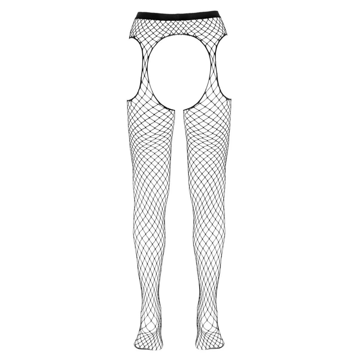 Cottelli Collection - Open Kruis Jarretelpanty - Zwart
