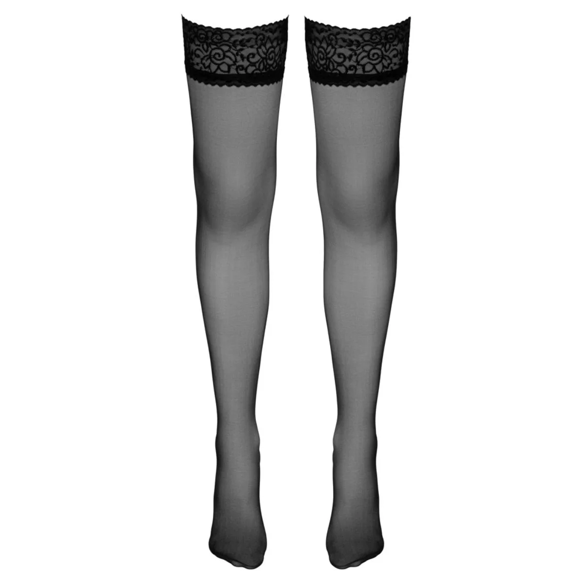 Cottelli Collection - Hold-Up Kousen met Kant - Zwart