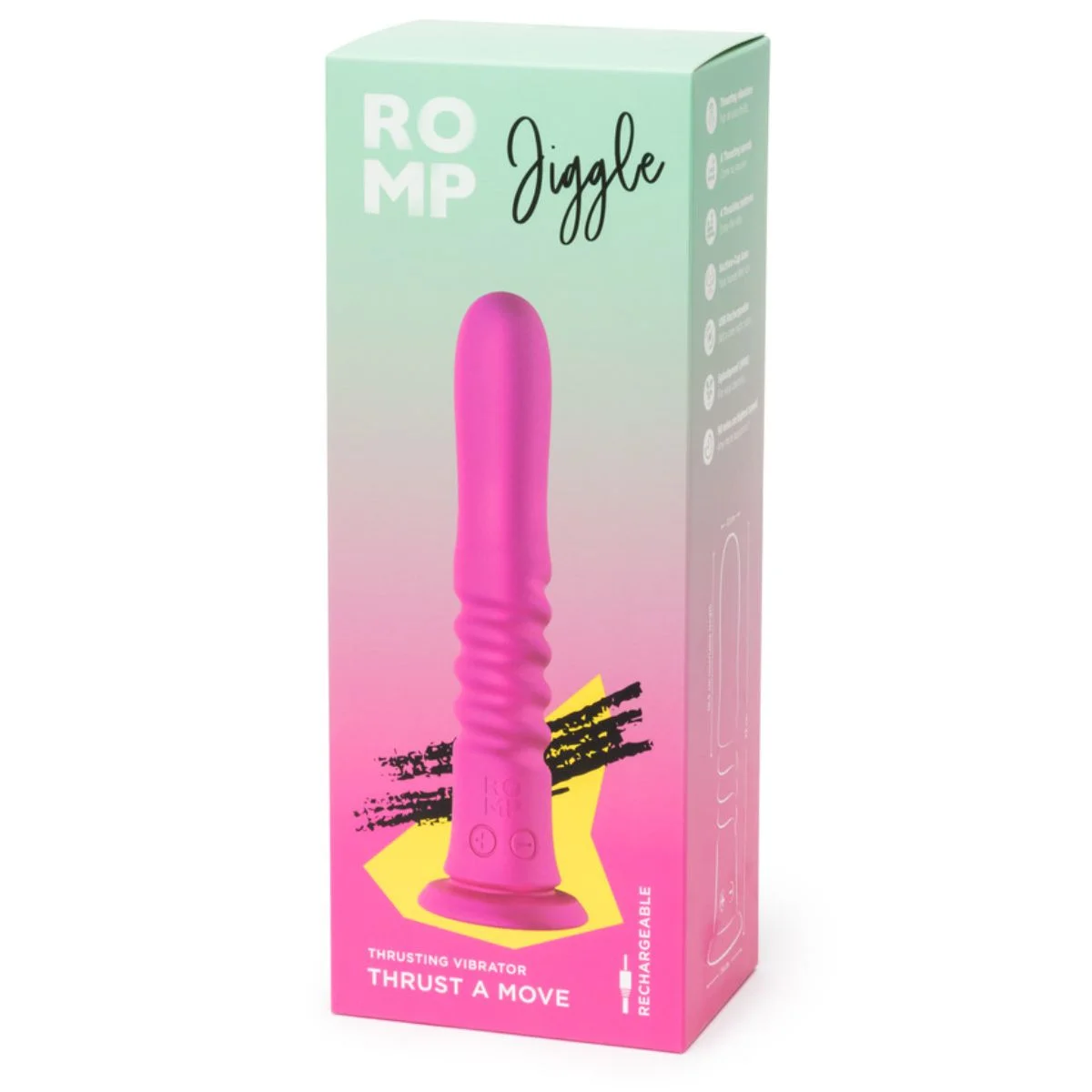ROMP - Jiggle Stotende Vibrator Met Zuignap - Roze