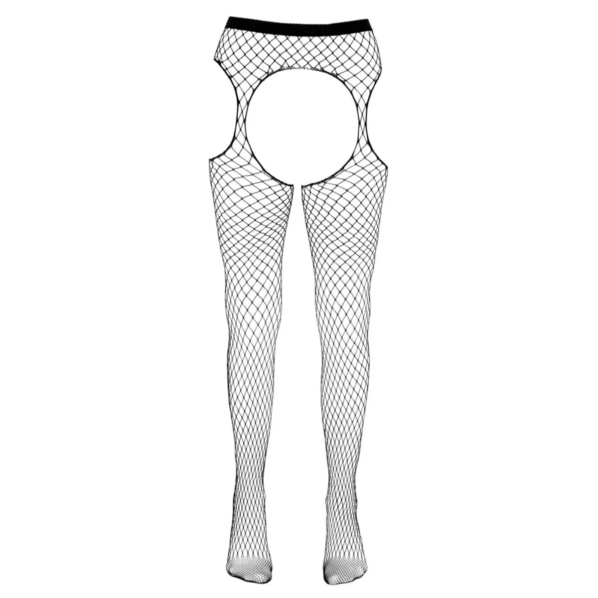 Cottelli Collection - Open Kruis Jarretelpanty - Zwart