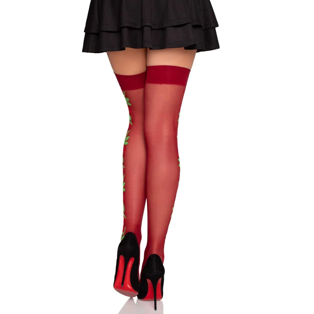 Leg Avenue - Thigh Highs with Roses - Rood