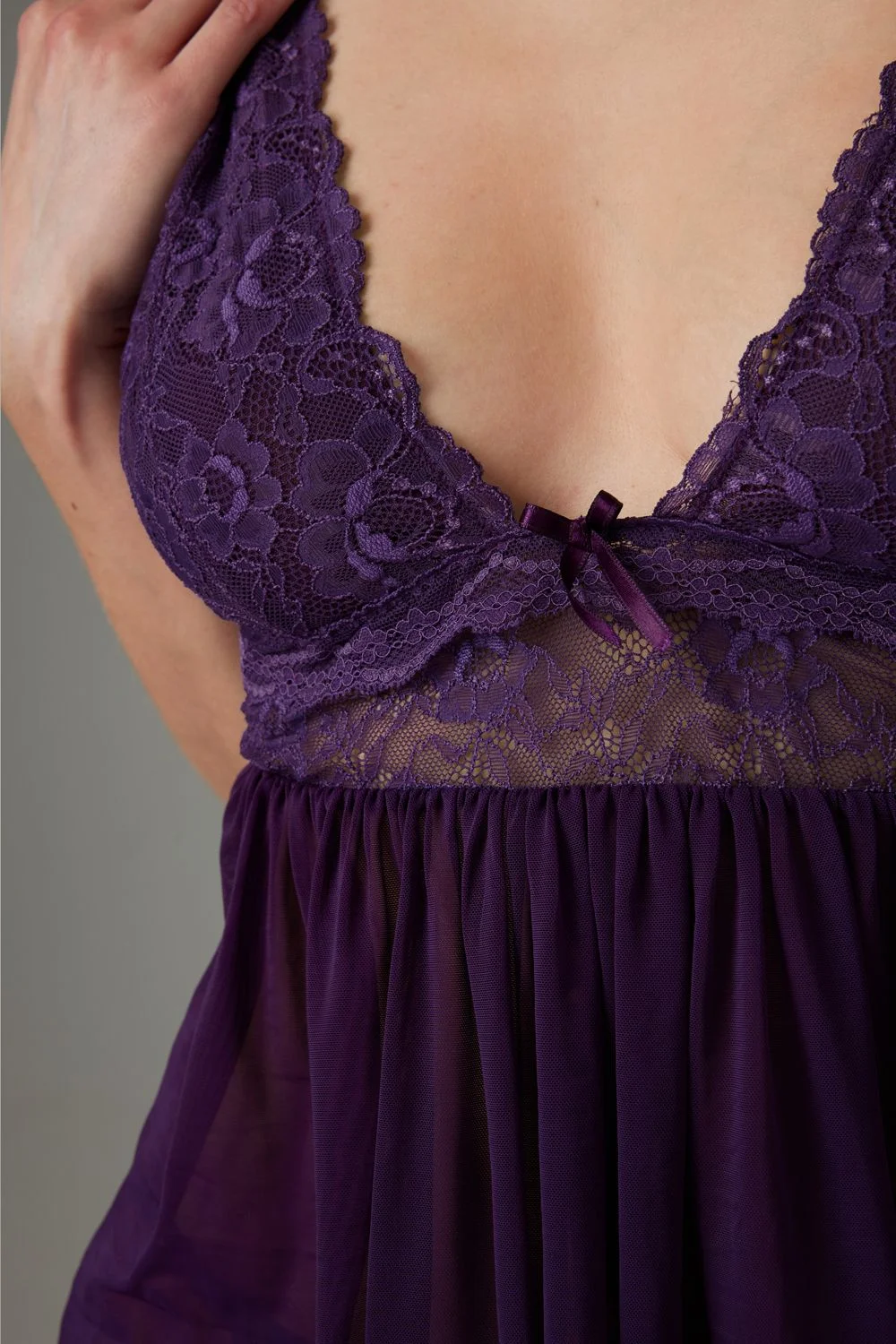 Christine - Babydoll & String Lieve - paars