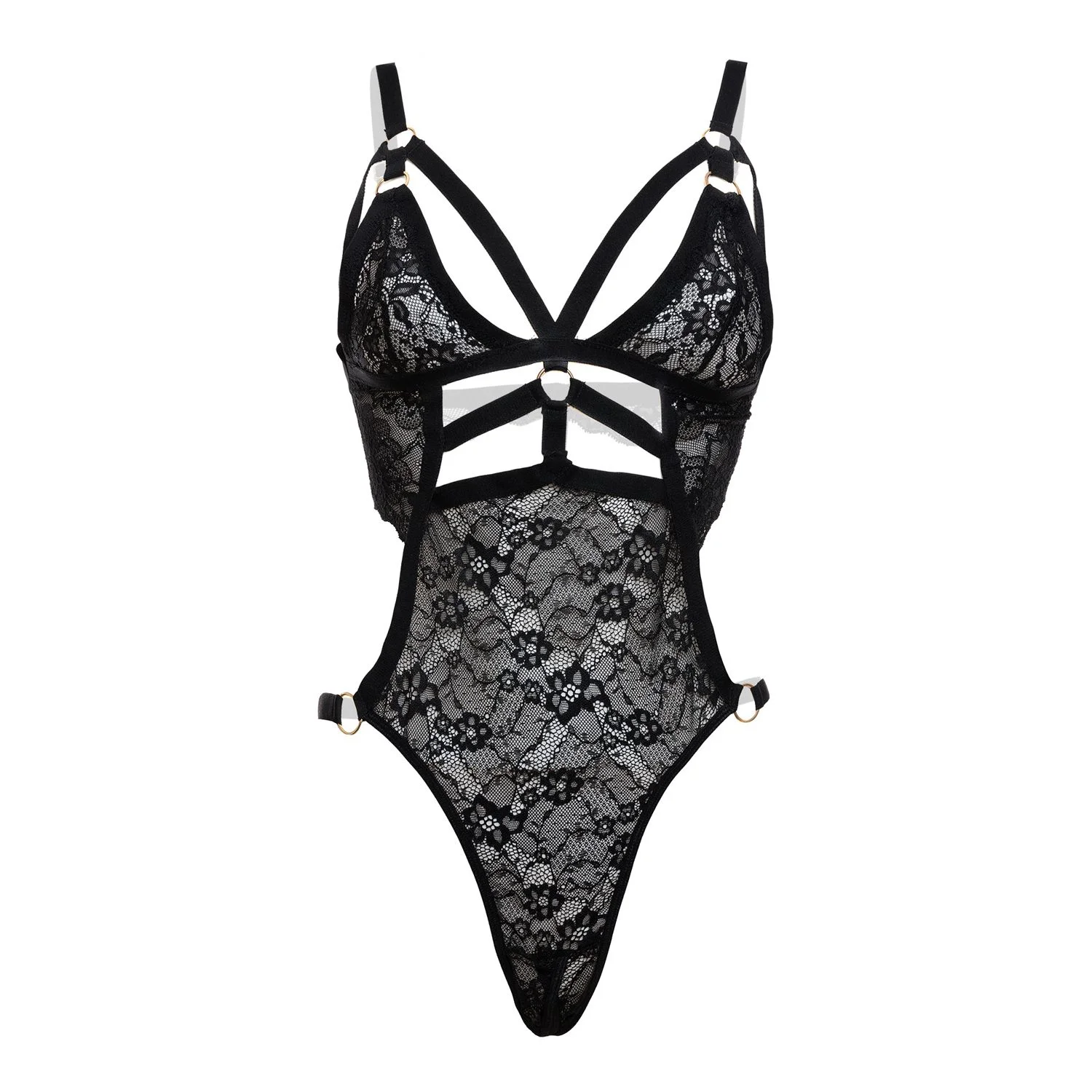 Christine - Exclusieve body met open kruis Giselle - Zwart