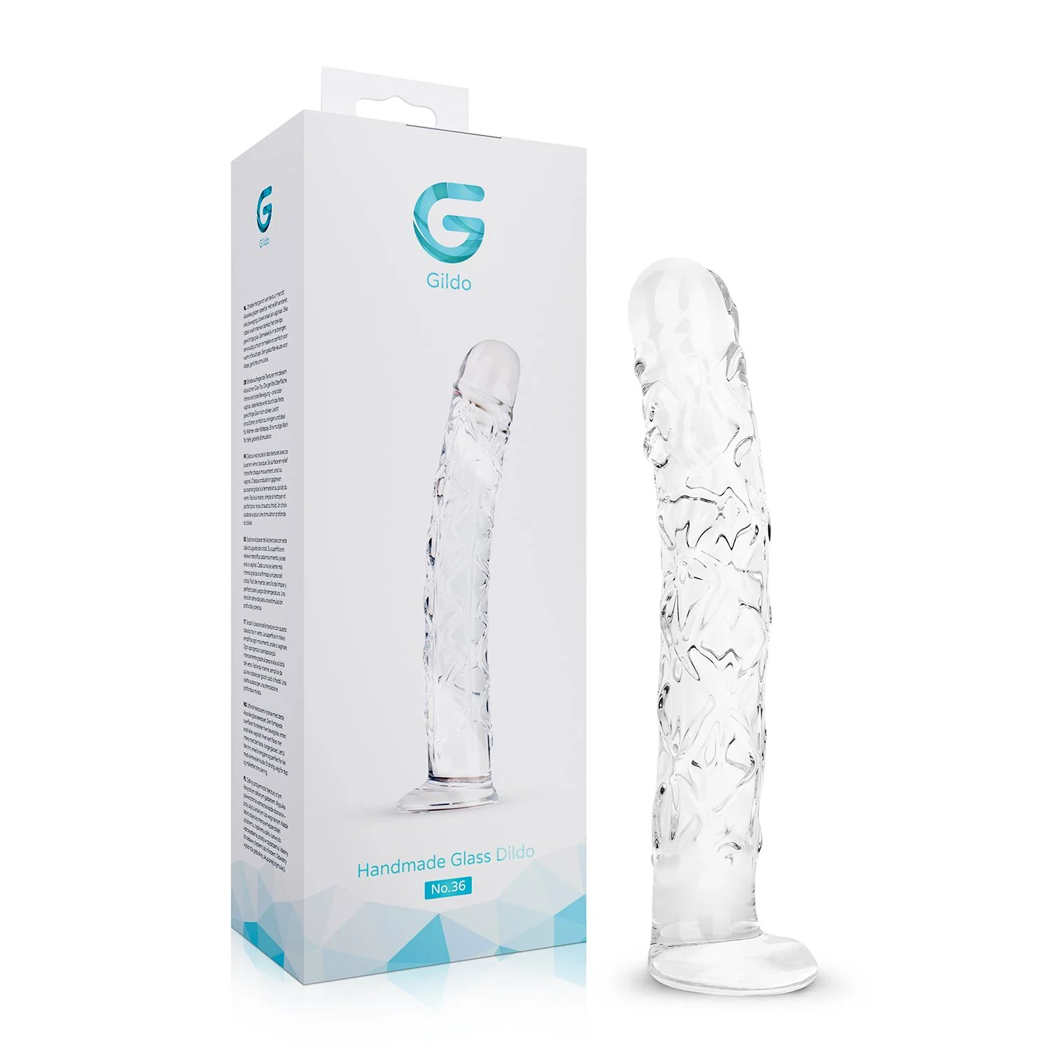 Gildo - No. 34 Getextureerde Glazen Dildo - 19 cm