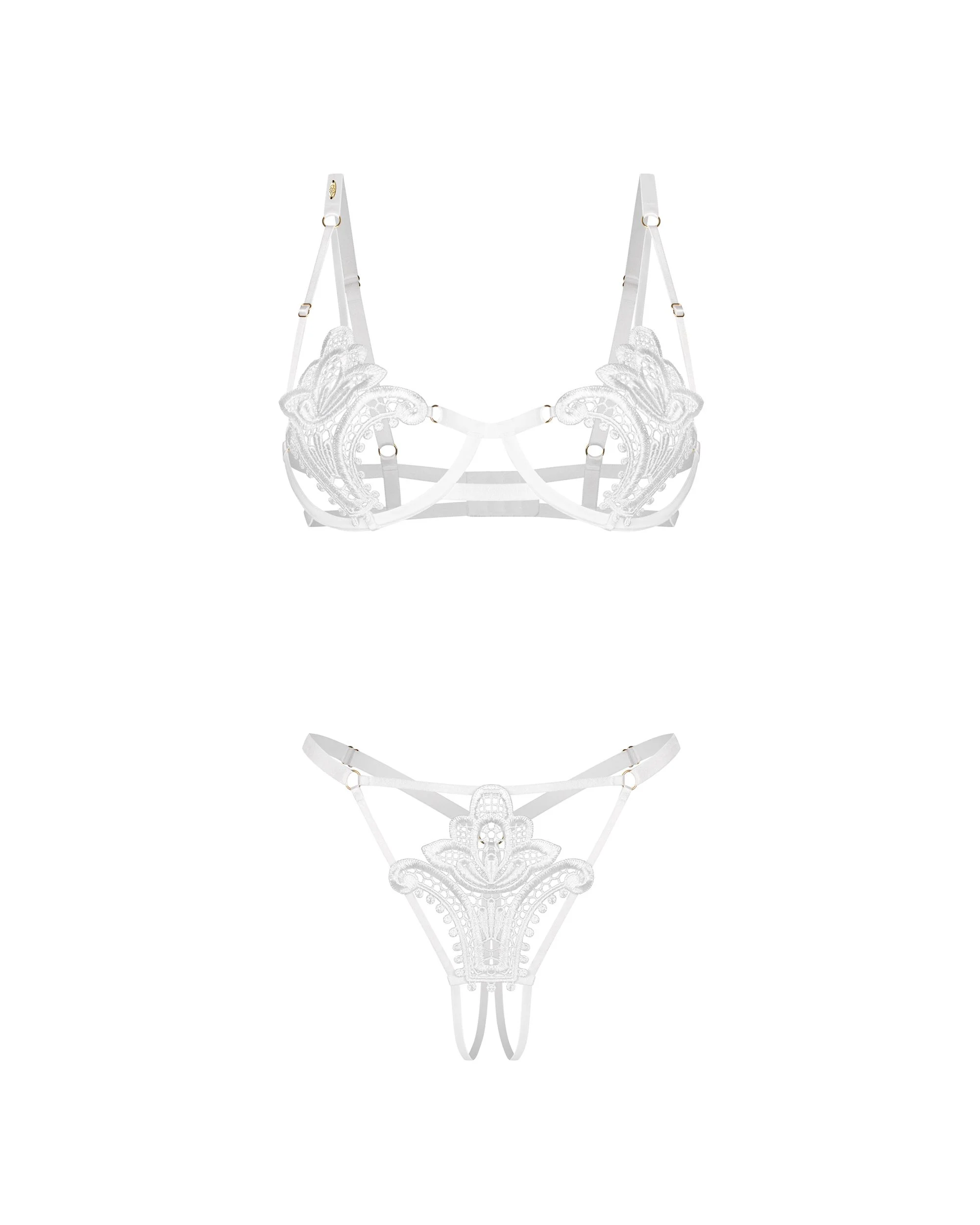 Obsessive - Luise Sublim 2-delige Open Set - Wit