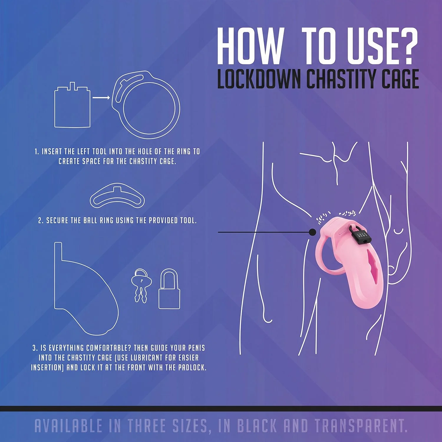 LOCKDOWN - Chastity Cage Large - Roze