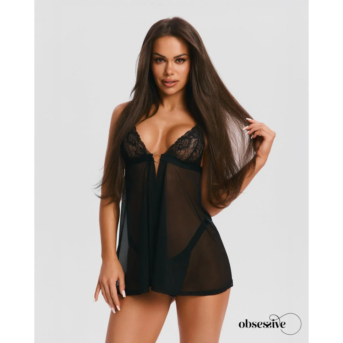Obsessive - Elianes Babydoll - Zwart