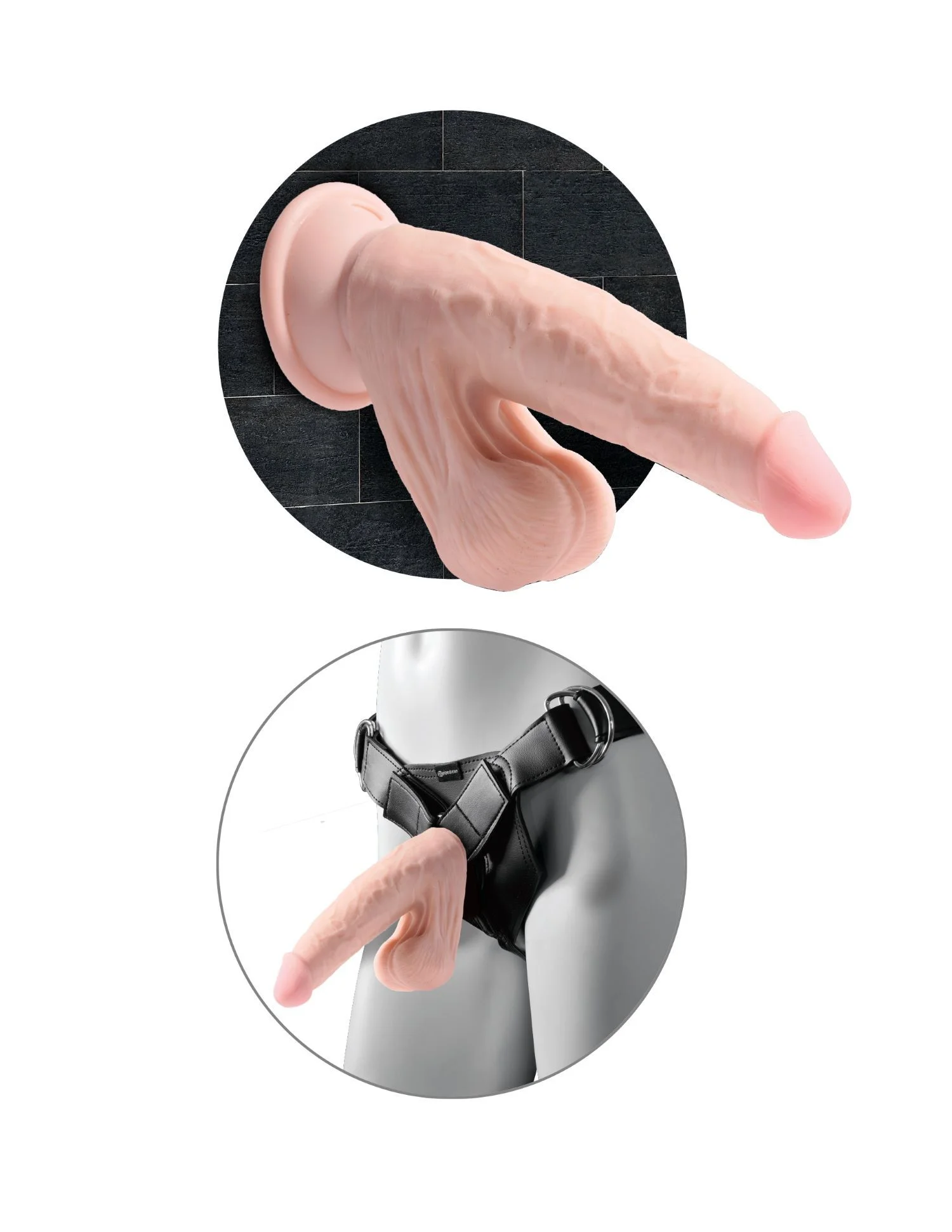 King Cock Plus Realistische Dildo Met Bewegende Balzak - 24 cm