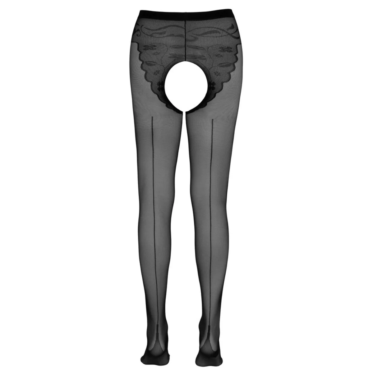 Cottelli Collection - Open Kruis Jarretelpanty - Zwart