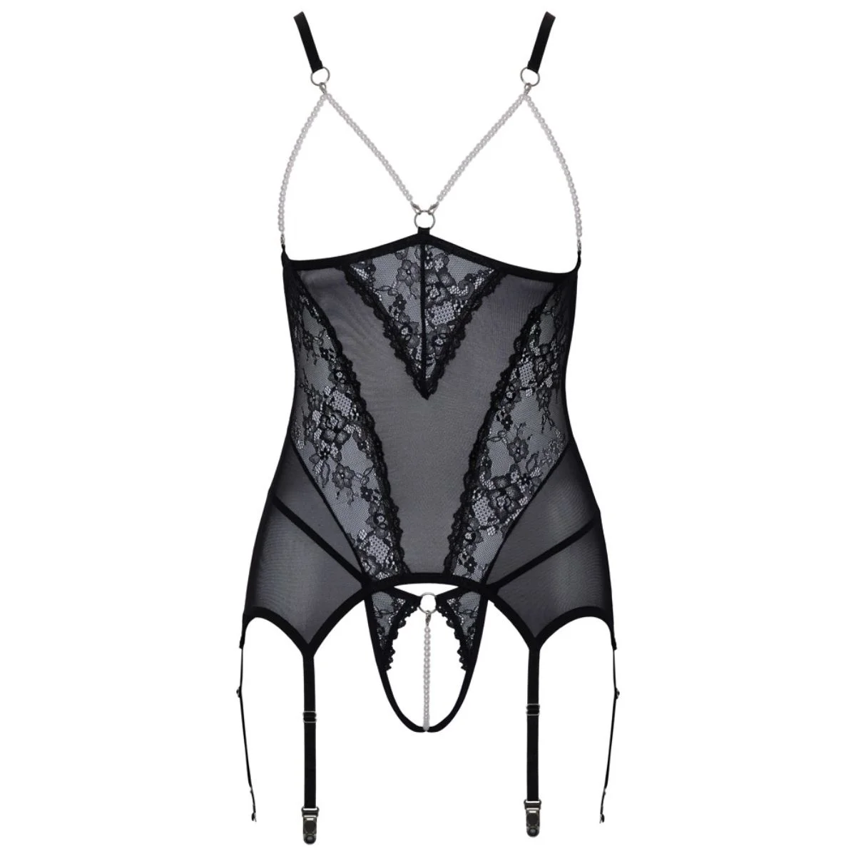 Cottelli Collection - Open Cup Lingerieset - Zwart