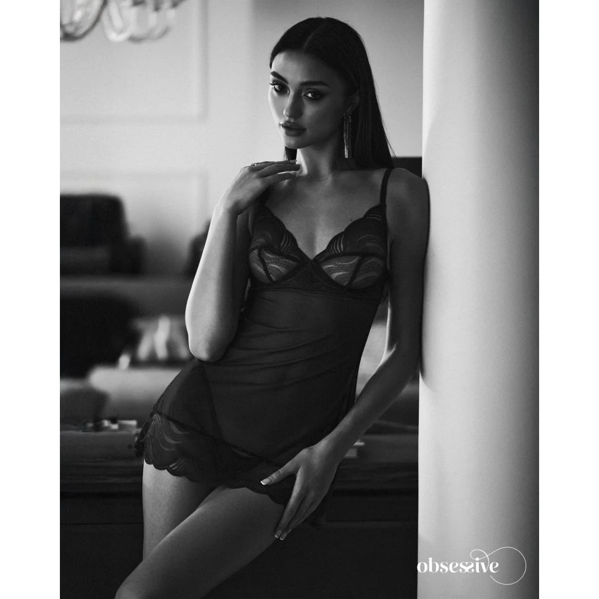 Obsessive - Nightly Chemise Set - Blauw